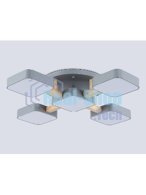 Светильник Ambrella light FL4882/5 GR/WD серый/дерево 90W 3000-6000K 675*675*110 (без ПДУ)