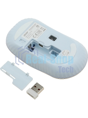 Комплект клавиатура + мышь Acer OCC205 беспроводной USB, 1200 dpi, белый/голубой