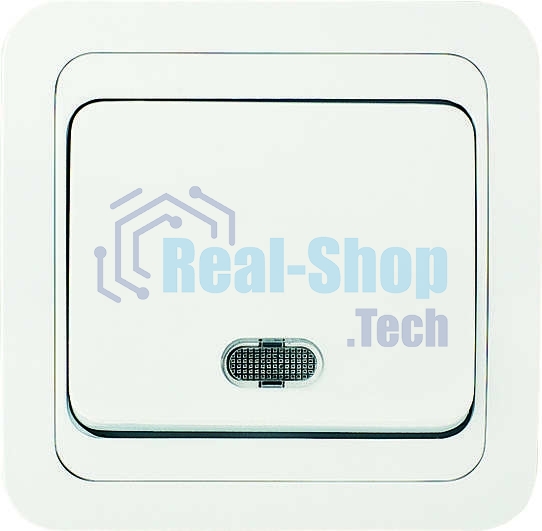 Выключатель 1-кл. Makel СП Mimoza 10А IP20 с подсветкой белый/белый