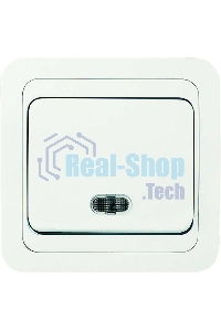 Выключатель 1-кл. Makel СП Mimoza 10А IP20 с подсветкой белый/белый