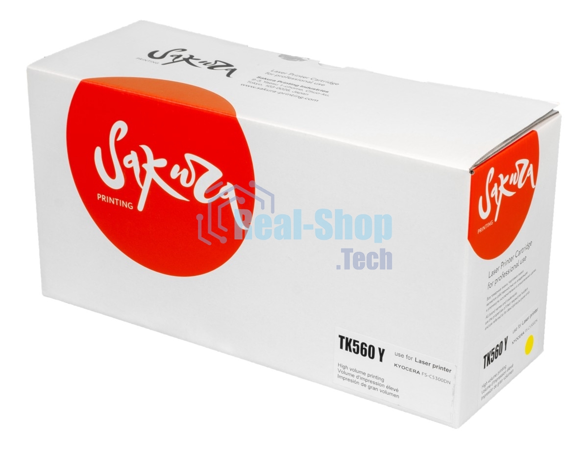 Картридж Sakura TK560Y для Kyocera Mita FS-C5300DN/FS-C5350DN, ECOSYS 6030cdn, желтый, 10 000 к.