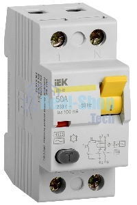 Выключатель дифференциального тока (УЗО) 2п 50А 100мА тип AC ВД1-63 ИЭК MDV10-2-050-100