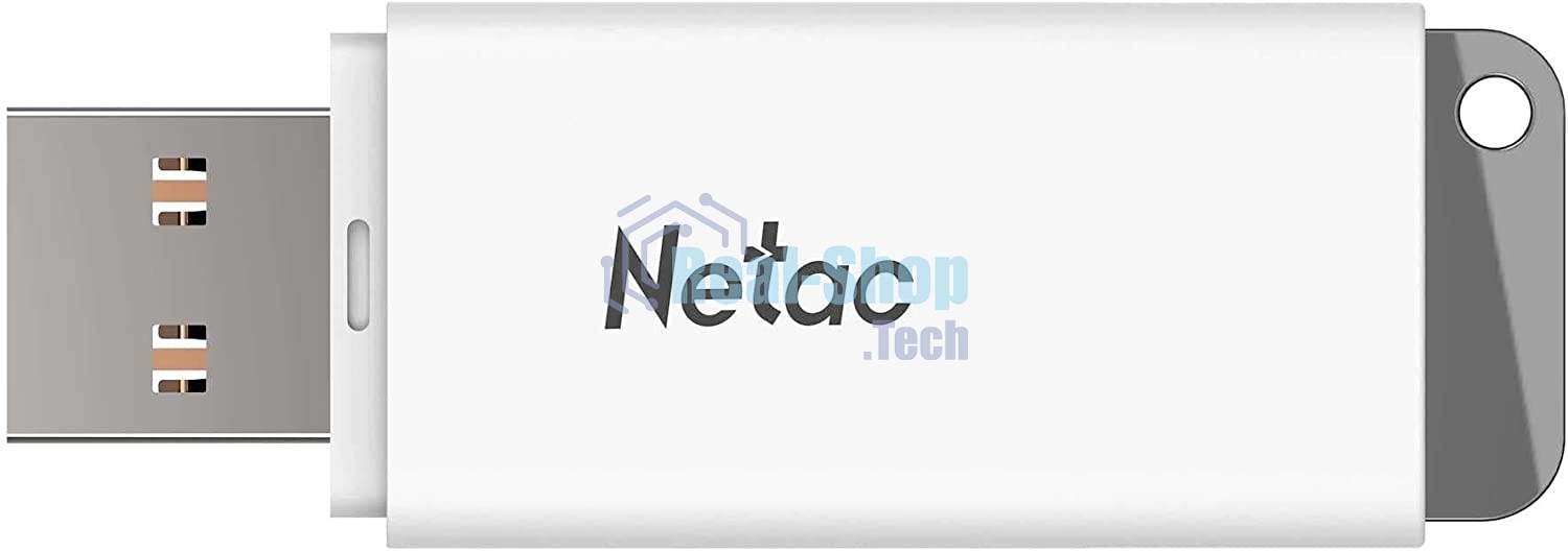 Флешка USB Netac U185 8Gb NT03U185N-008G-20WH, USB 2.0, с колпачком, пластиковая белая