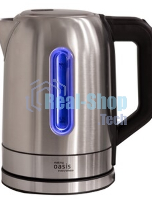 Чайник электрический Oasis K-5SWS стальной+черный 1,7л 2200Вт