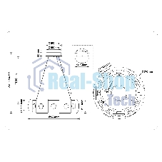 Светильник Ambrella light LH31021 BS/TI латунь/янтарь 56W 3000K D570*150