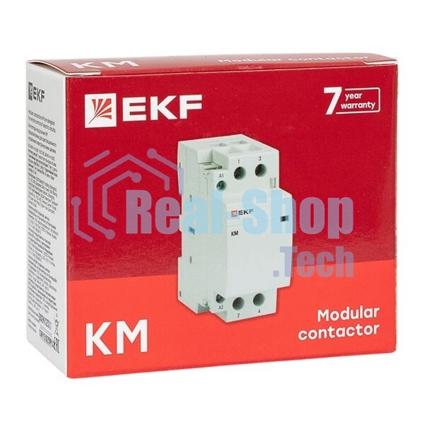 Контактор модульный EKF km-2-25-20 КМ 25А 2NO (2 мод.) PROxima