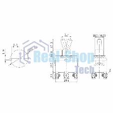 Тумблер Rexant 250V 15А (6c) ON-OFF-ON двухполюсный