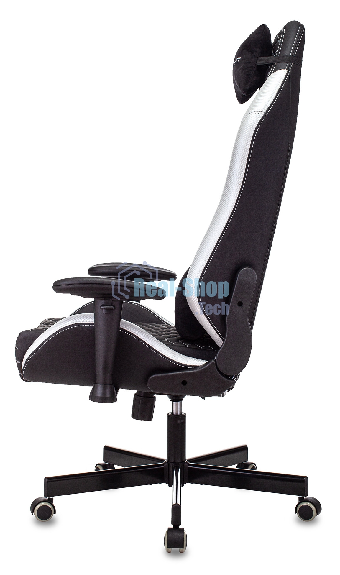 Кресло игровое Knight Neon черный/серебряный соты эко.кожа с подголов. крестовина металл