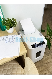 Шредер Heleos АП40-5 белый с автоподачей (секр.P-5) фрагменты 180лист. 37лтр. скрепки скобы пл.карты