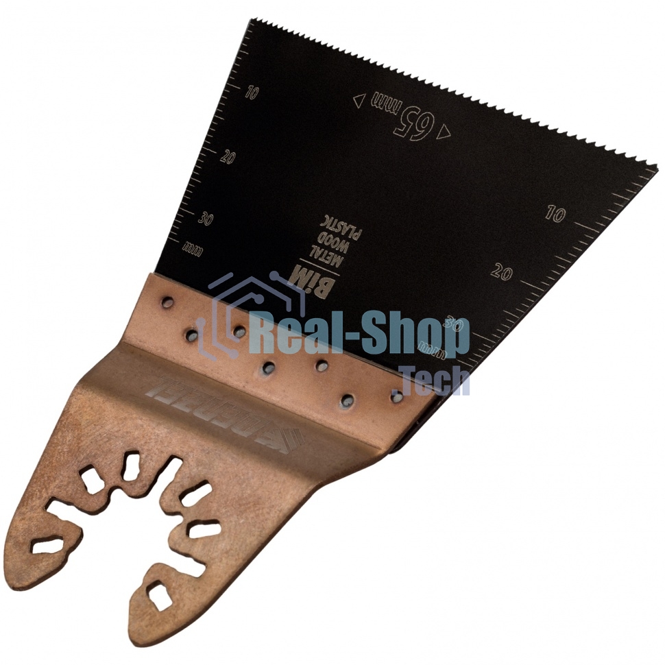 Насадка для МФИ Denzel режущая прямая, BiM, по металлу и дереву, 65 x 1,2 мм, мелкий зуб