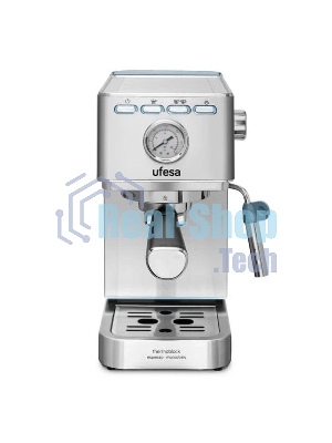 Кофеварка рожковая Ufesa CE8030 MILAZZO серебристый, исп. кофе - молотый, 1.4 л, 1350 Вт, 20 бар