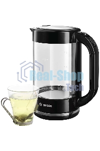 Чайник электрический Bosch TWK70B03 1.7л. 2400Вт черный (корпус: стекло)