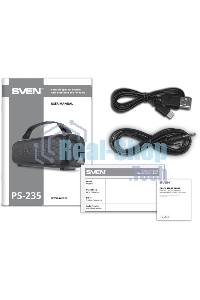Портативная колонка Sven PS-235 черный 12W 2.0 BT 3600mAh (SV-022075)