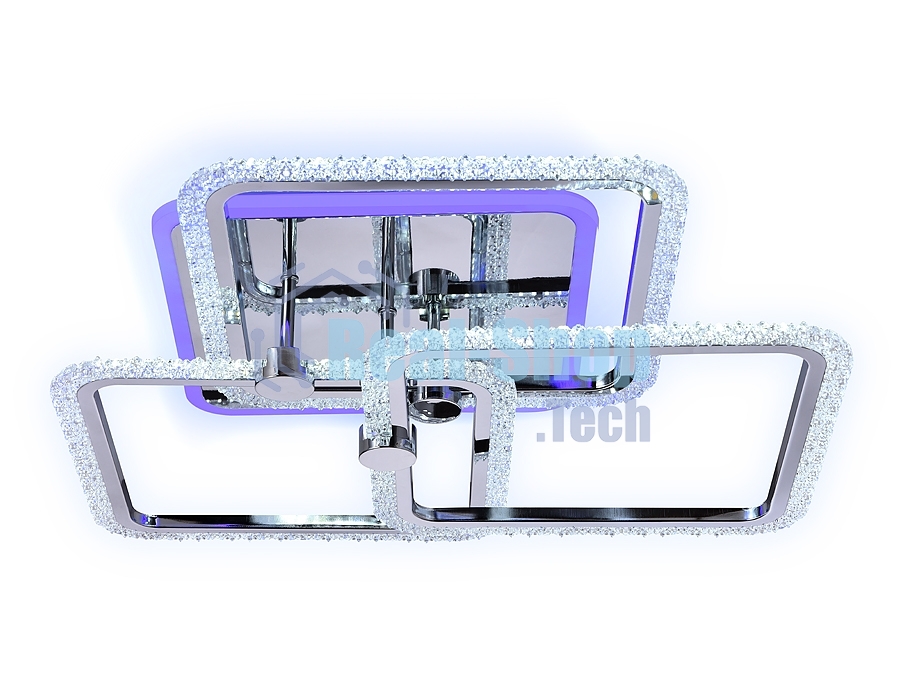 Потолочный светодиодный светильник FA536/3 CH хром 118W 510*510*150 (ПДУ РАДИО 2.4G)
