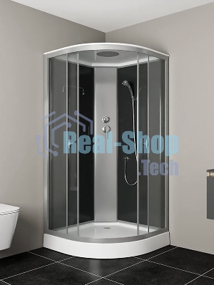 Душевая кабина BAU Dream Hit Black 100x100х215, прозрачное закаленное стекло, черная