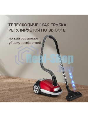 Пылесос Rondell RDE-2054 красный/черный, 400/2000 Вт, уборка сухая, пылесборник мешок 2.3 л