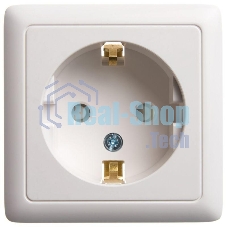 Розетка 1-м ОП Хит 16А 250 В защ. шторки с заземл. белый SchE RA16-138-B