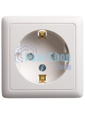 Розетка 1-м ОП Хит 16А 250 В защ. шторки с заземл. белый SchE RA16-138-B