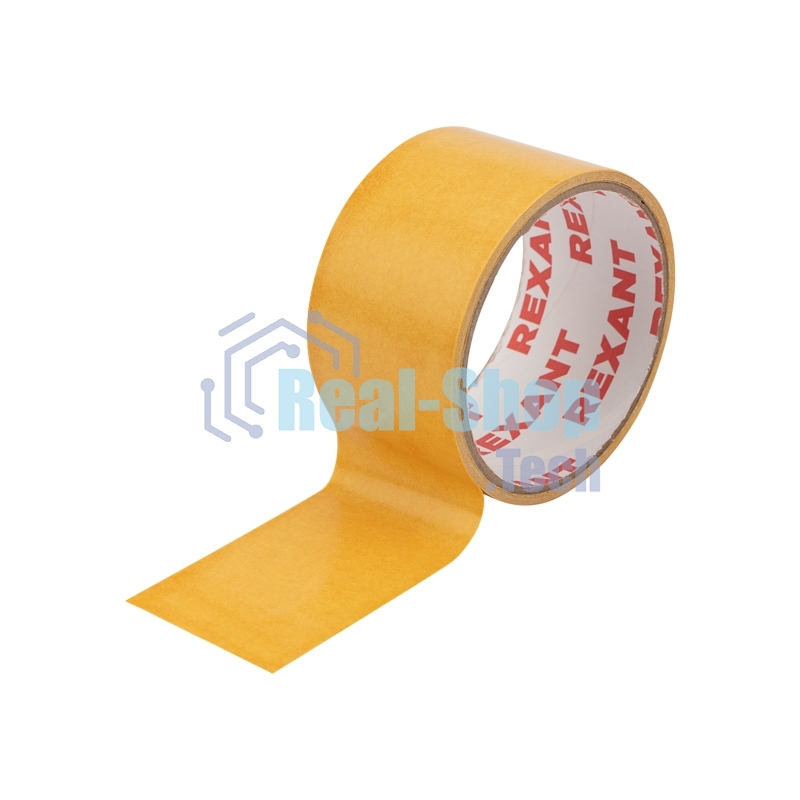 Двухсторонний скотч Rexant, полипропиленовая основа, 48 мм, ролик 5 м