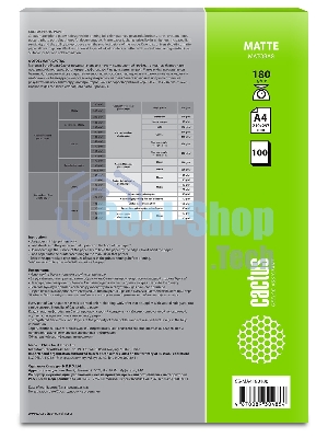Фотобумага Cactus CS-MA4180100 A4/180г/м2/100л./белый матовое для струйной печати