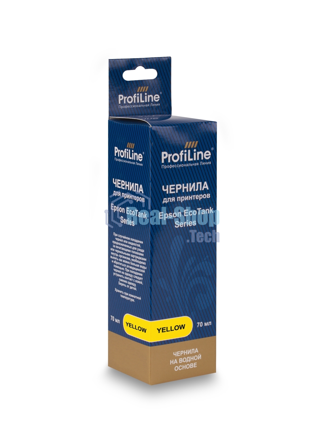 Чернила ProfiLine для принтеров Epson EcoTank 1810/2700/2710/2711/2712/2714/2715/2720/2726/2750/2810/2811/2812/2814/2815/2820/2821/2826/L3110/3111/3150/3160/3750/4156/L4150/4160/4700/4750/4800/6160/6170/6190/L6176/7700/7750/7160/7180/L7188/8500/8550/14150 на водной основе type-2 Yellow 70 мл