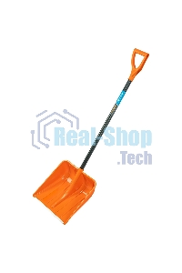 Лопата для уборки снега Сибртех пластиковая, 400х405х1380 мм, стальной черенок, усиленная