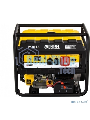 Электрогенератор бензиновый Denzel PS 80 E-3, 6.5 кВт, 85 дБ, 87 кг