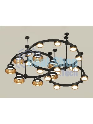 Светильник Ambrella light XR92222001/22 SBK/PYG/CL черный песок/золото желтое полированное/прозрачный GX53