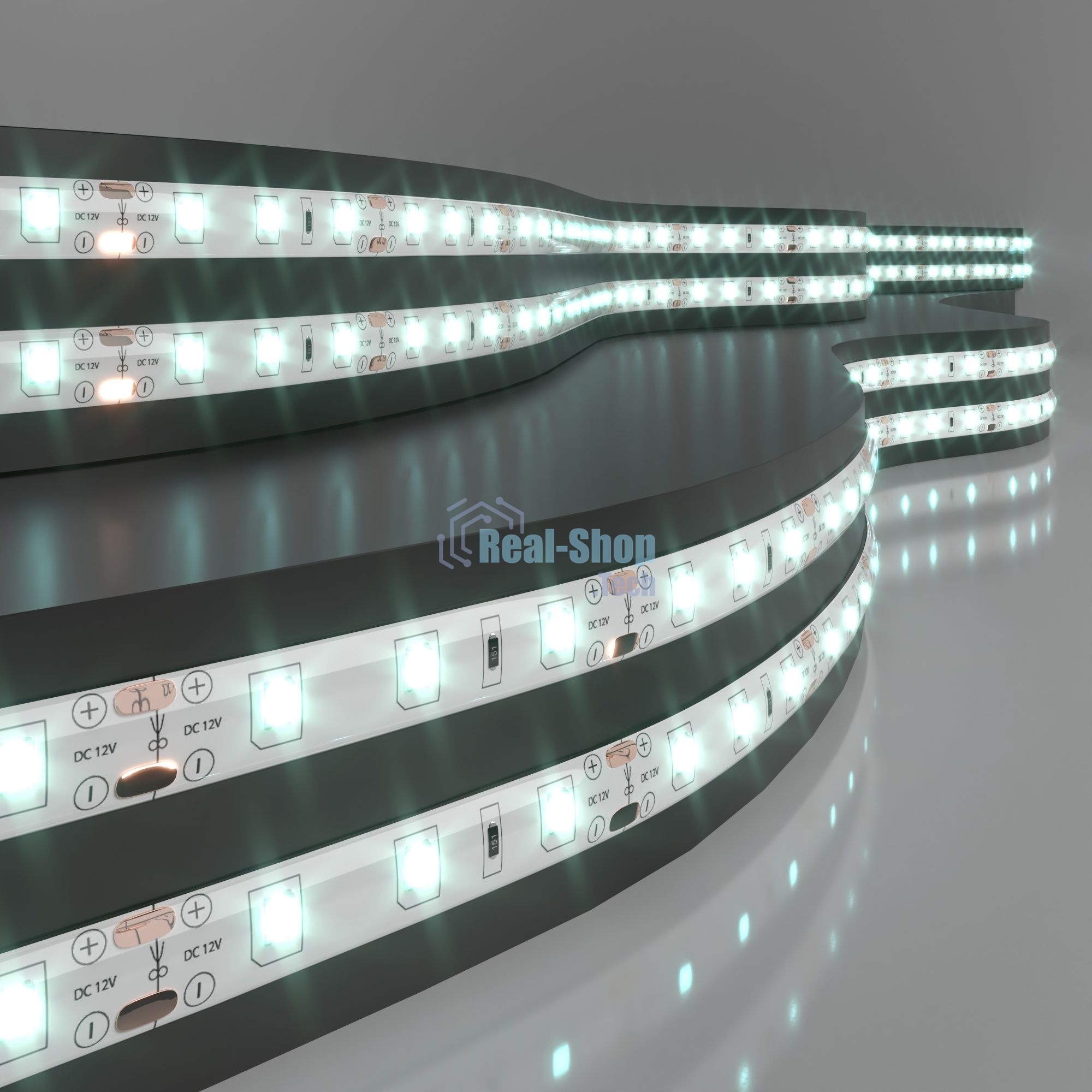 Лента светодиодная 2835 12V 60Led 4,8W IP65 / 60Led 4,8W IP65 6500K холодный белый