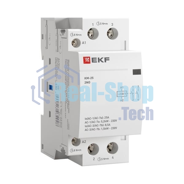 Контактор модульный EKF km-2-25-20 КМ 25А 2NO (2 мод.) PROxima