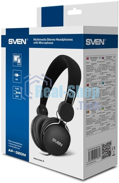 Наушники SVEN AP-320M черный микрофон