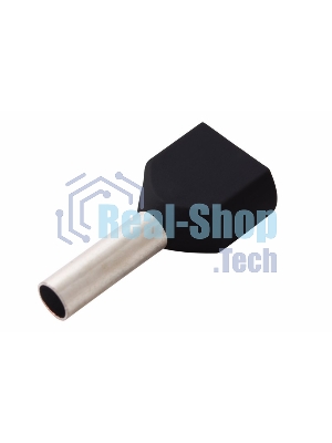 Наконечник штыревой втулочный изолированный Rexant F-8 мм 2х1.5 мм² (НШВи(2) 1.5-8/НГи2 1,5-8) черный