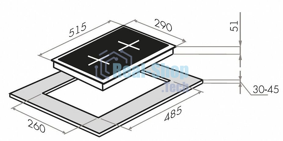 Газовая варочная панель Maunfeld EGHG.32.1CB/G