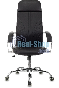 Кресло руководителя Бюрократ CH-610SL черный эко.кожа крестов. металл хром пластик черный