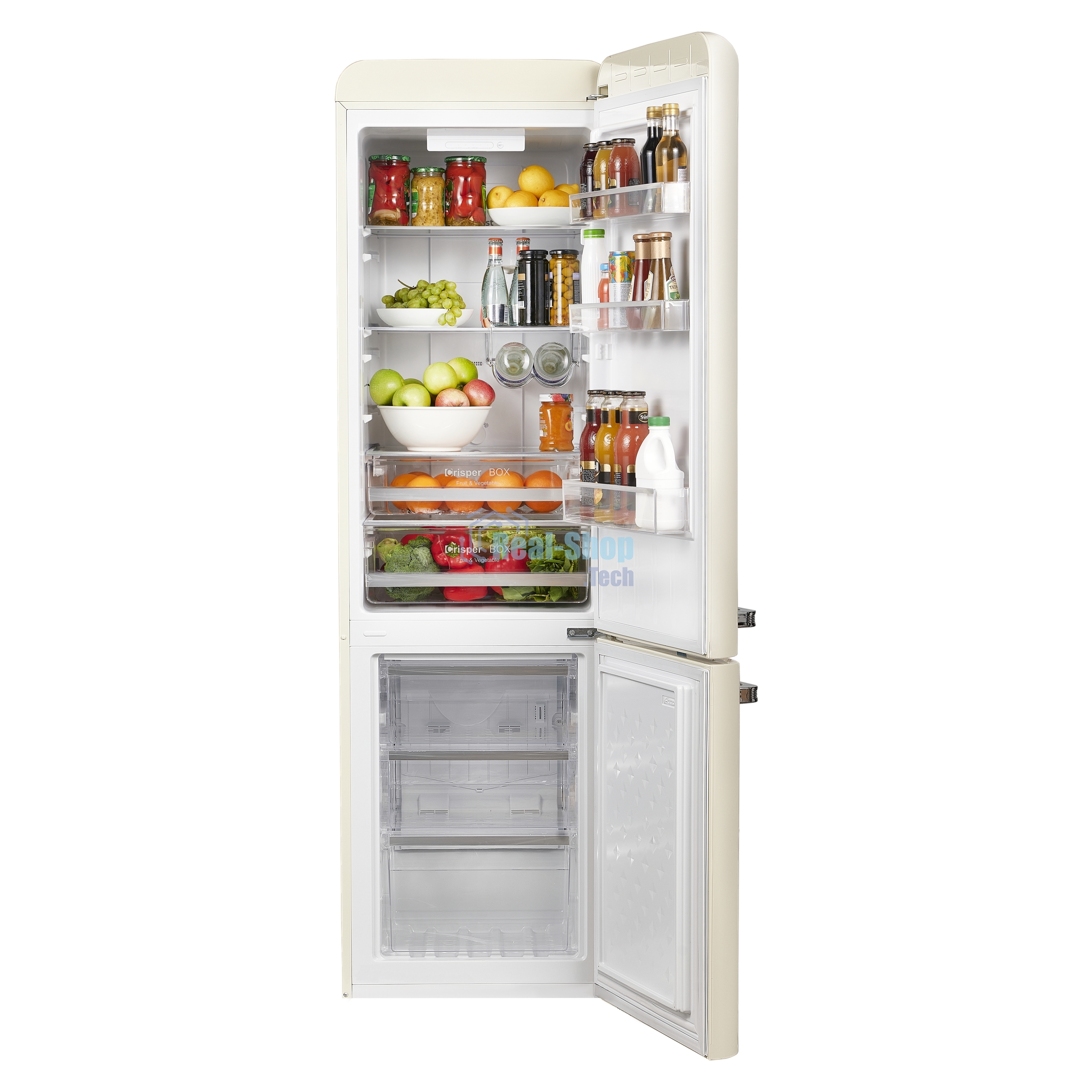 Холодильник Maunfeld MFF186NFRBG бежевый двухкамерный 181/71л морозилка снизу