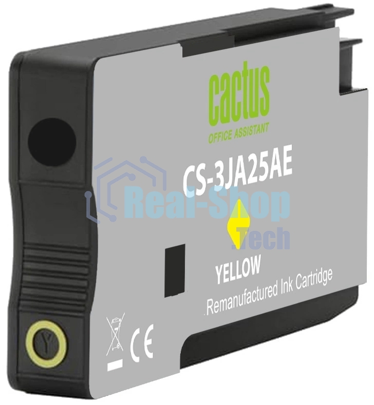 Картридж струйный Cactus CS-3JA25AE 963 желтый пигментный (11 мл) для HP OfficeJet 9010/9012/9013/9014/9015/9016/9019/9020/9025