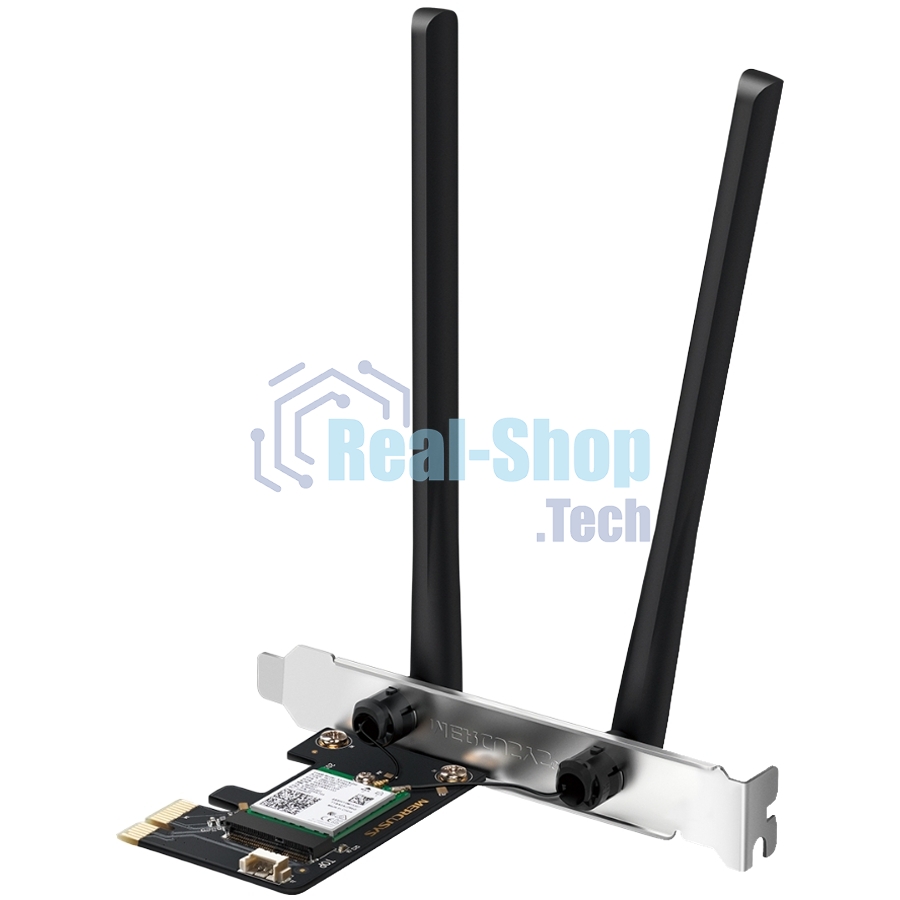 Сетевой адаптер Wi-Fi + Bluetooth Mercusys MA80XE AX3000 PCI Express (ант.внеш.несъем.) 2ант.