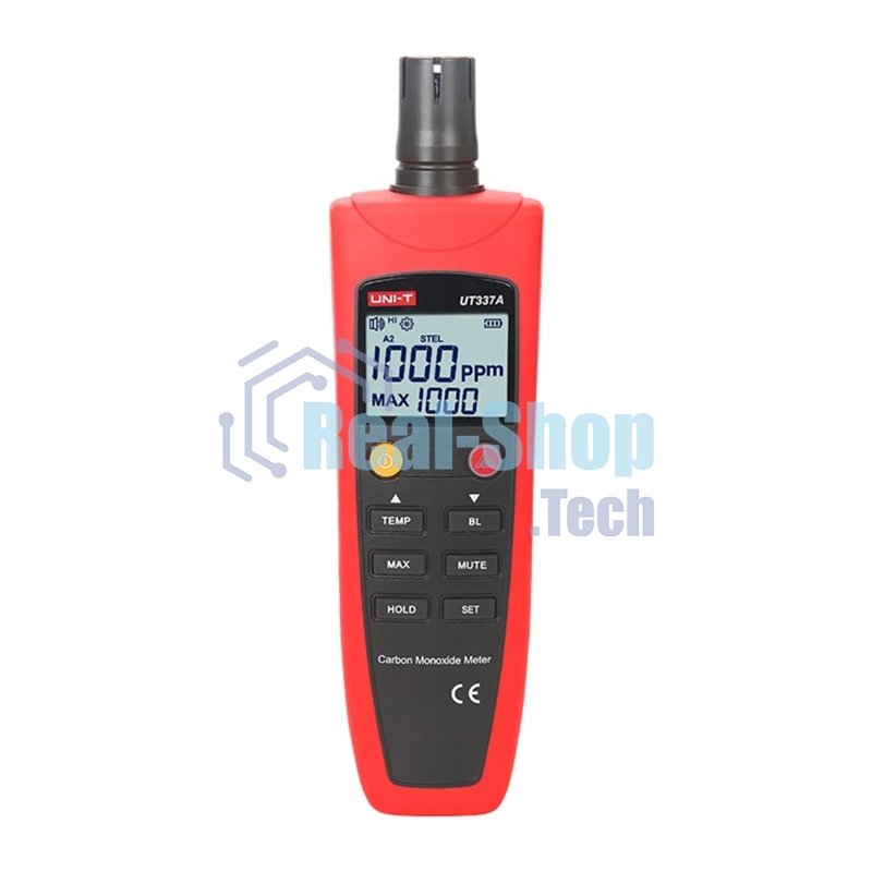 Детектор СО газа UT337A, 0~1000ppm, аудио и визуальное оповещение