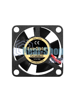 Вентилятор 12В DC ExeGate ExtraSilent ES03010S2P (30x30x10 мм, Sleeve bearing (подшипник скольжения), 2pin, 8000RPM, 18dBA)