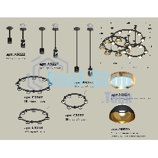 Светильник Ambrella light XR92222001/22 SBK/PYG/CL черный песок/золото желтое полированное/прозрачный GX53