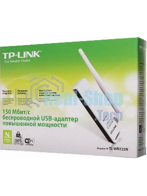 Адаптер TP-Link SOHO TL-WN722N 150Mbps High Gain Wireless N USB Adapter with Cradle, 1T1R, 2.4GHz, 802.11n/g/b, 1 detachable antenna