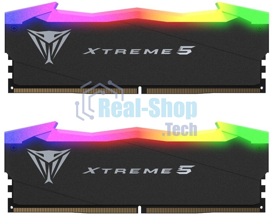 Оперативная память Patriot Viper Xtreme 5, DDR5, 48GB (2x24GB), 8000MHz, CL38, DIMM, с радиаторами, RGB, черный