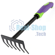 Грабли 6-зубые Palisad, 110х300 мм, стальные, обрезиненная эргономичная рукоятка, LSR1