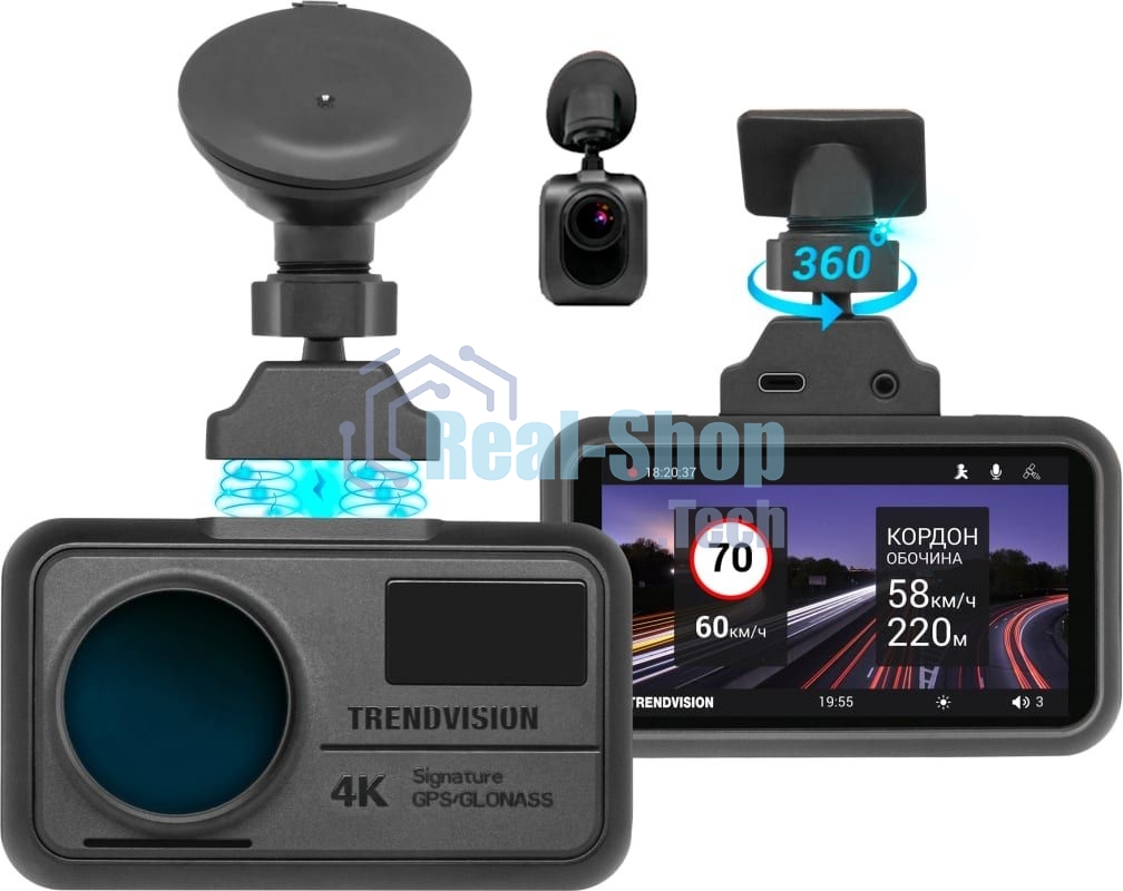Видеорегистратор TrendVision TDR-725 Real 4K, 3840x2160, 3