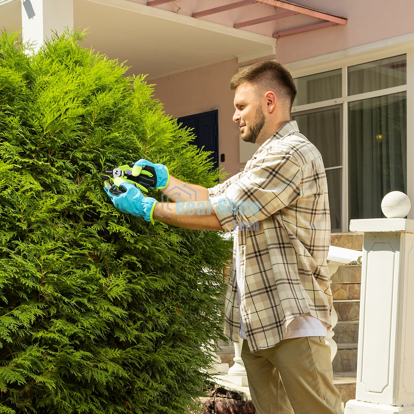 Секатор с наковальней Palisad 190 мм, пластиковые рукоятки