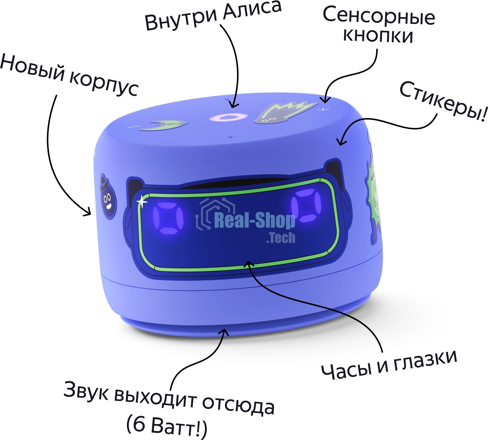 Умная колонка Yandex Станция Лайт 2 Алиса фиолетовый 6W 1.0 BT/Wi-Fi 10м