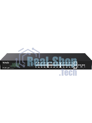 Коммутатор неуправляемый Tenda TEG1128P-24-250W PoE, 26x1 Гбит/с, PoE 24х30 Вт (до 230Вт), SFP 2х1 Гбит/с