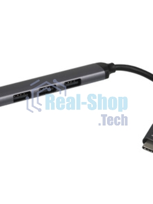 Разветвитель USB3.0/2.0 Hoco HB26, 3xUSB2.0, USB3.0, кабель USB 13см, темный алюминий