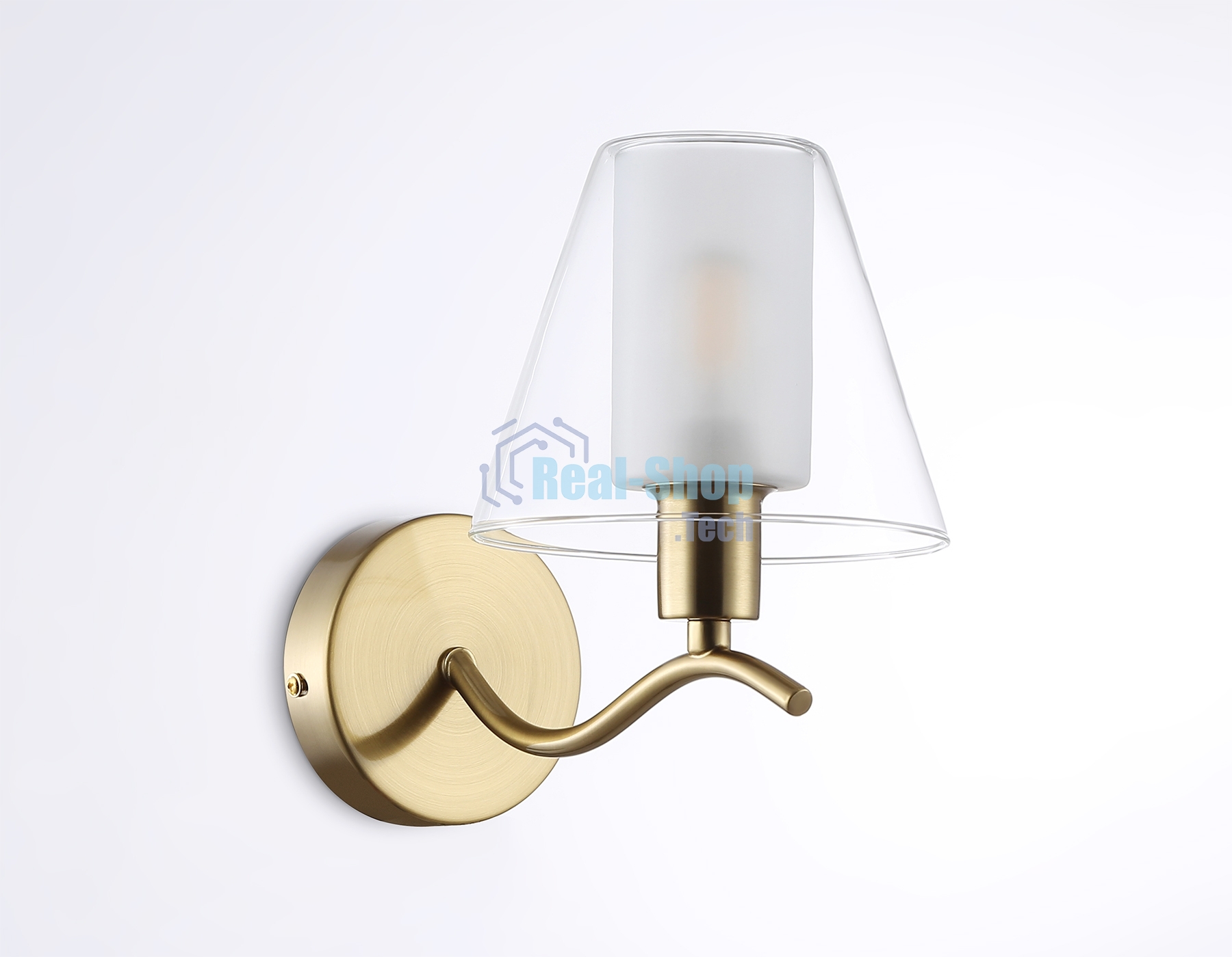 Настенный светильник Ambrella light LH57095 BS/FR латунь/белый матовый E14 max 40W 230*140*200