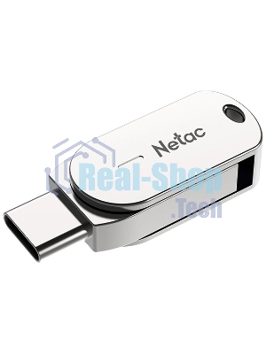 Флешка USB Netac U785C (NT03U785C-064G-32PN), 64Gb, USB 3.0/TypeC, R/W 110/45, серебристый